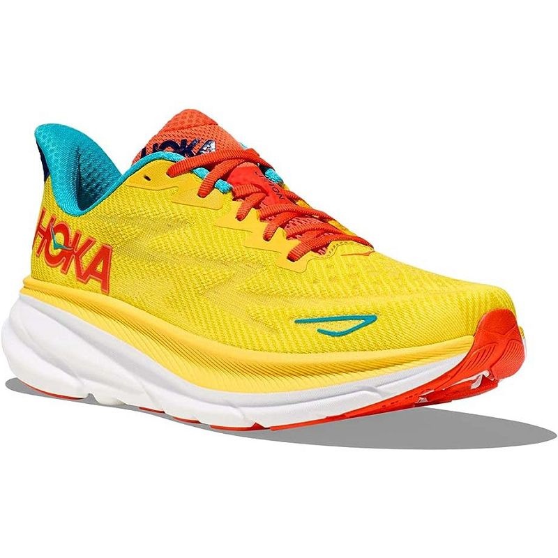 Yellow Orange Men Hoka Clifton 9 Road Running Shoes | US9818-287