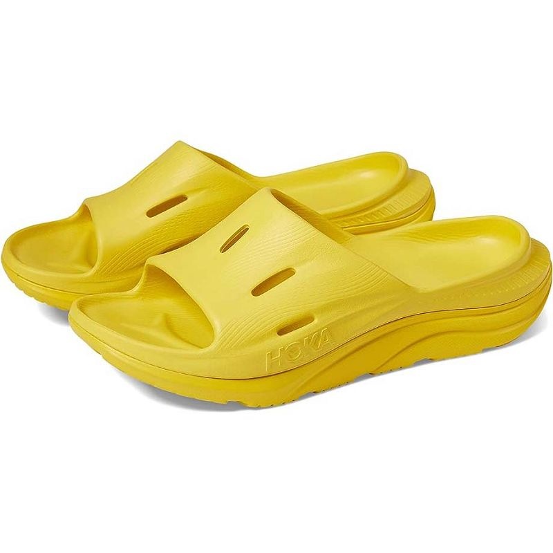 Yellow Women Hoka Ora Recovery Slide 3 Sandals | US9818-876